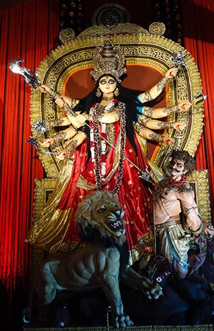 The Hindu goddess, Durga.