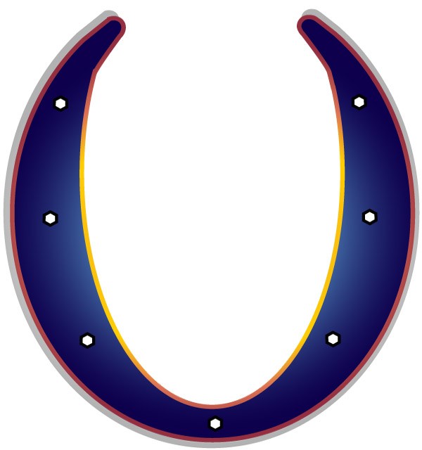 A lucky horseshoe mounted in an upright position